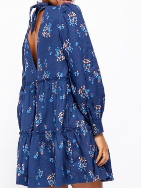 Free People Navy Blue Floral Mini Dress